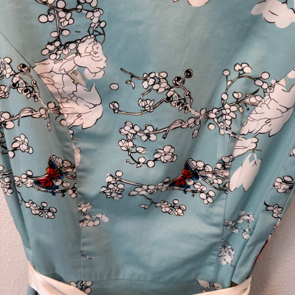 GARDENWEED Women’s Sleeveless fit & flare Party Dress, Aqua Floral Print Size M - Picture 3 of 16